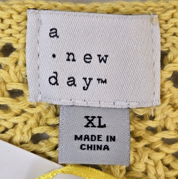 NWT A New Day Yellow Mixed Knit Sweater Vest XL - Picture 2 of 12
